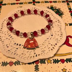 ** 3/$21 **  Handmade Ugly Sweater Beaded Stretchy Bracelet
